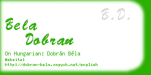 bela dobran business card