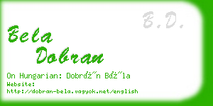 bela dobran business card